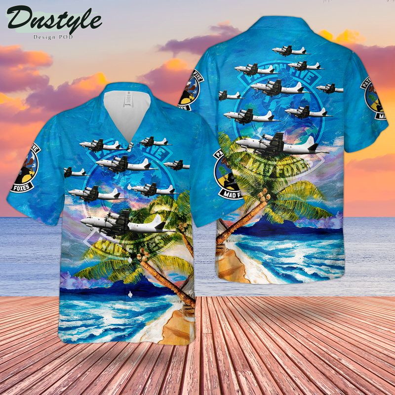 US Navy P-3 Orion Of Patrol Squadron 31 VP-31 Black Lightnings Hawaiian Shirt