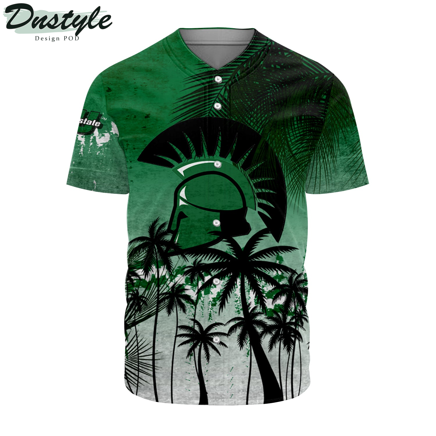 USC Upstate Spartans Baseball Jersey Coconut Tree Tropical Grunge