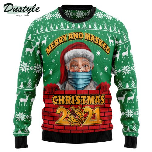 Merry And Masked Christmas 2021 Ugly Christmas Sweater