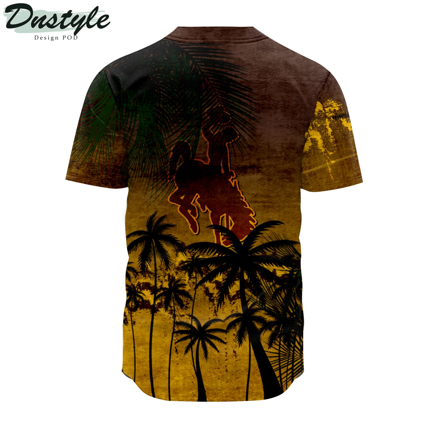 Wyoming Cowboys Baseball Jersey Coconut Tree Tropical Grunge