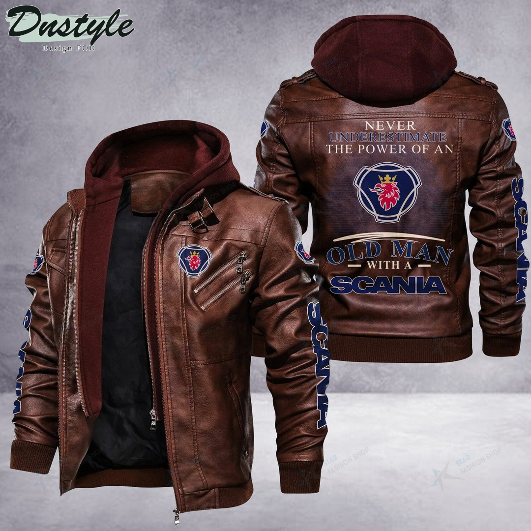 Scania never underestimate the power of an old man leather jacket