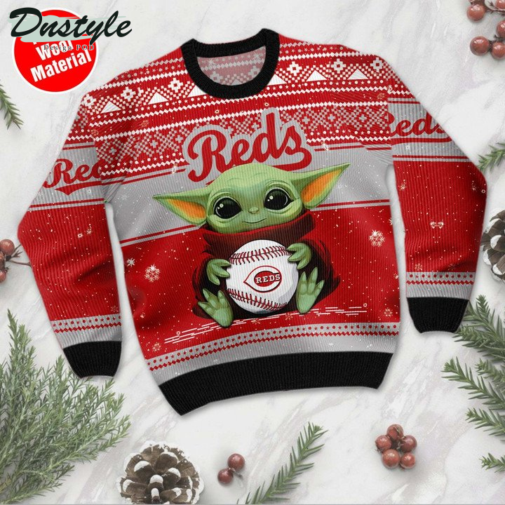 Cincinnati Reds Baby Yoda Ugly Sweater