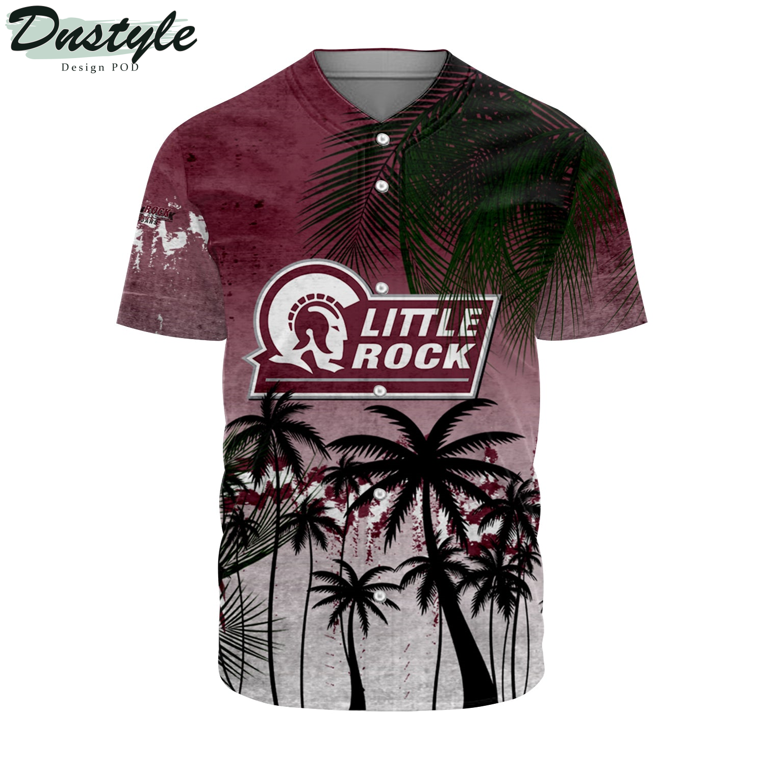 Marist Red Foxes Coconut Tree Tropical Grunge Baseball Jersey