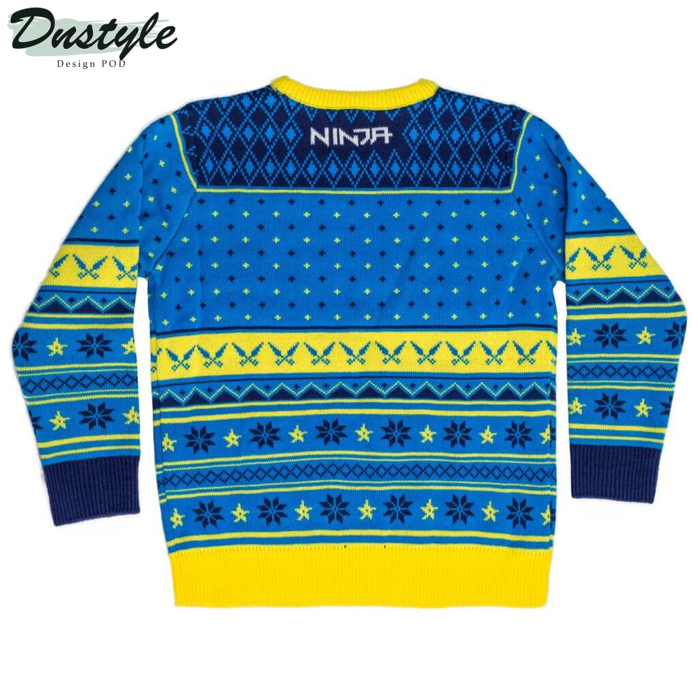 Fortnite Ninja Logo Shurikens Pattern Ugly Christmas Sweater