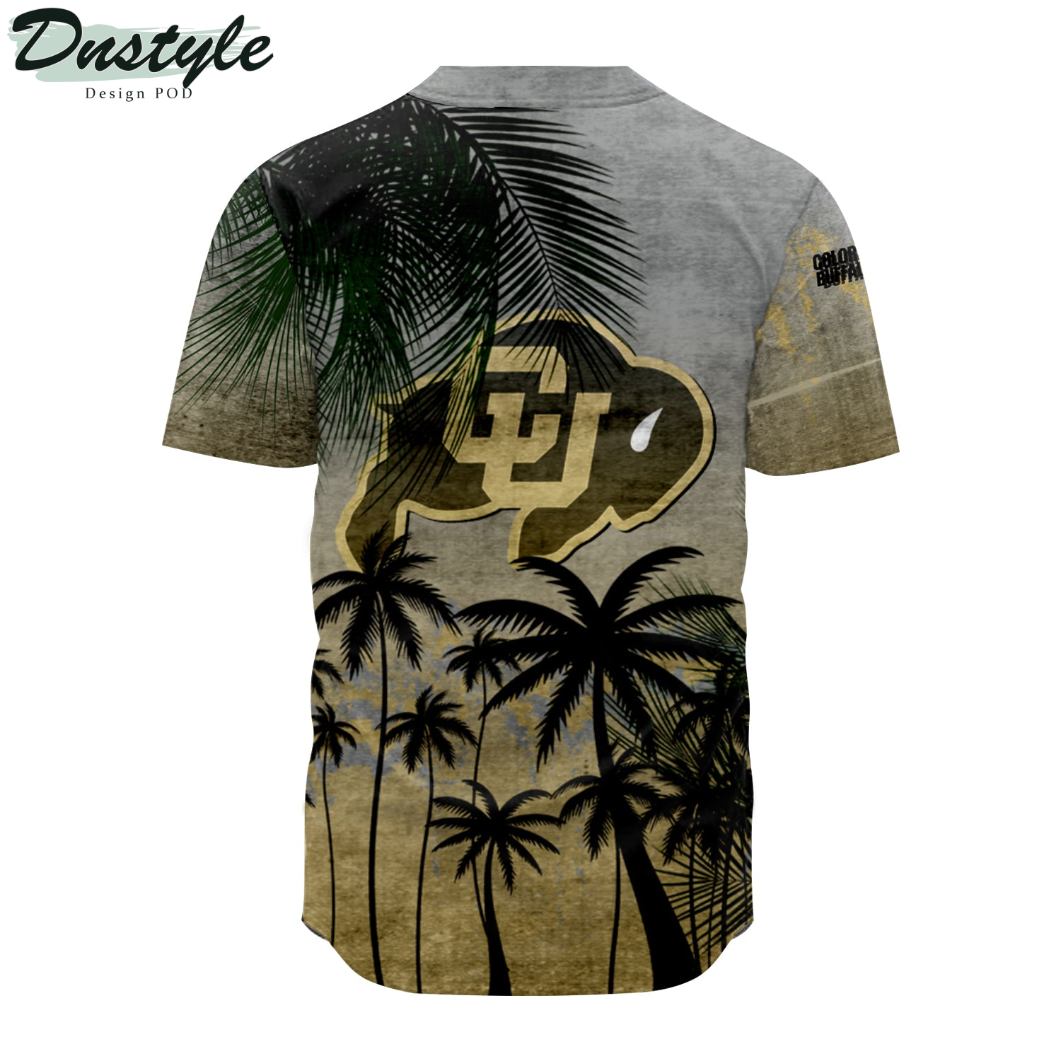 Colorado Buffaloes Coconut Tree Tropical Grunge Baseball Jersey