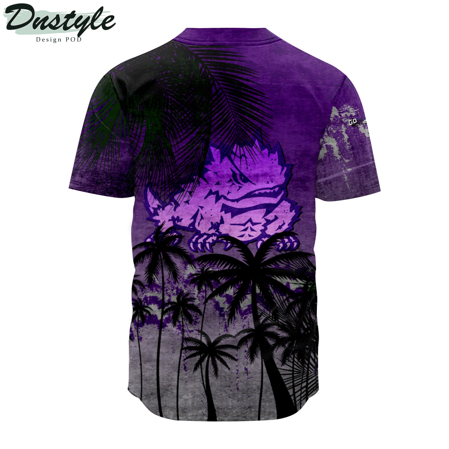 TCU Horned Frogs Baseball Jersey Coconut Tree Tropical Grunge