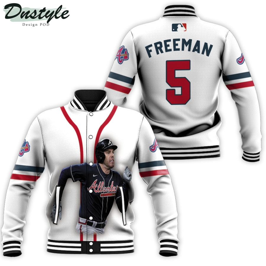 Atlanta Braves Freddie Freeman 5 MLB Legendary Captain White Baseball Jacket