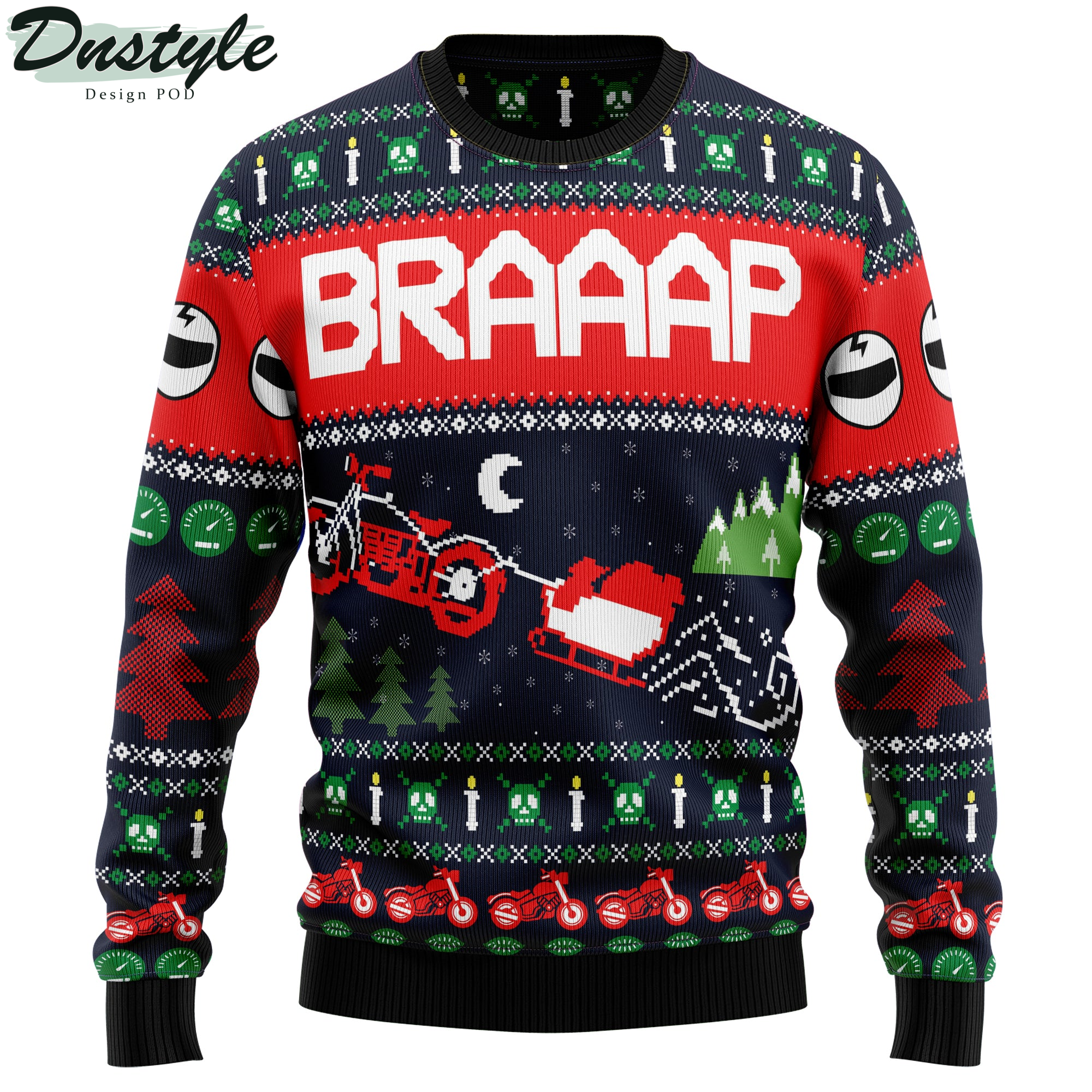 Motorbike Braaap Ugly Christmas Sweater