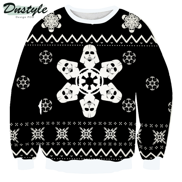 Star Wars Snowflakes Sith Grogu Black White Ugly Christmas Sweater