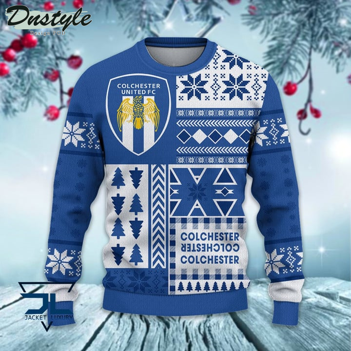 Colchester United Christmas Pattern 2022 Ugly Wool Sweater