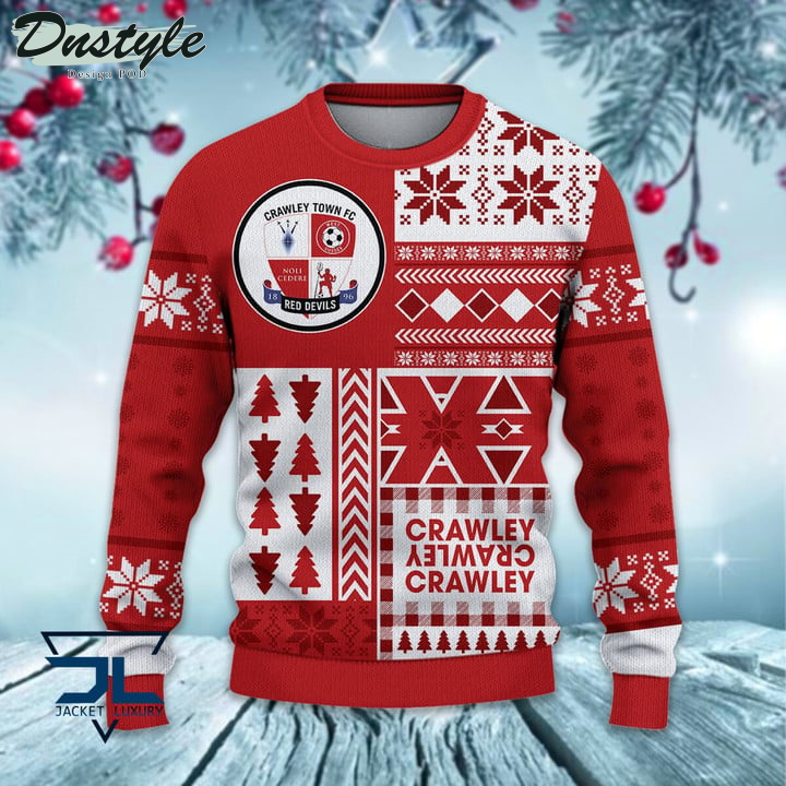 Crawley Town Christmas Pattern 2022 Ugly Wool Sweater