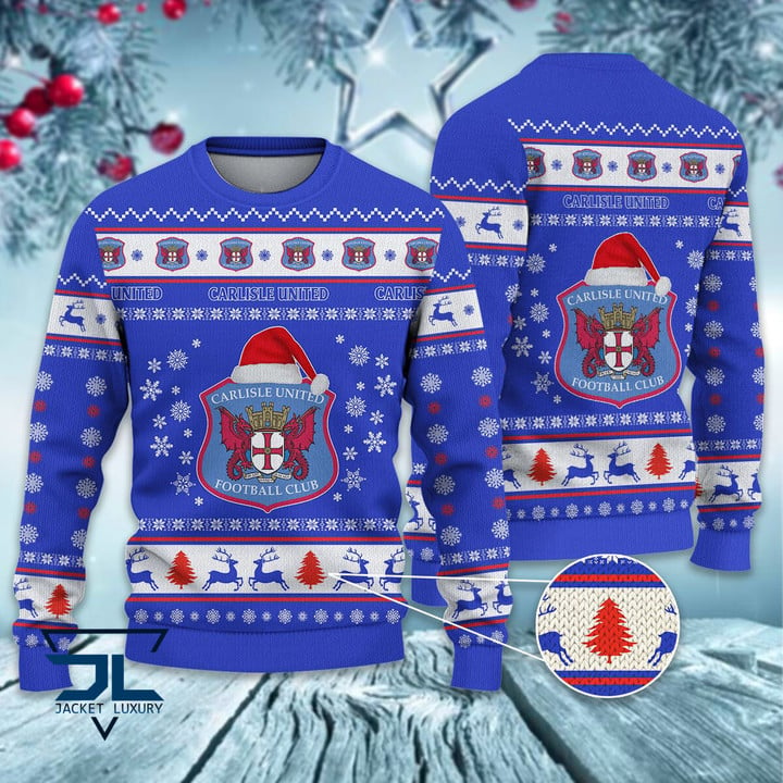 Carlisle United santa hat ugly christmas sweater