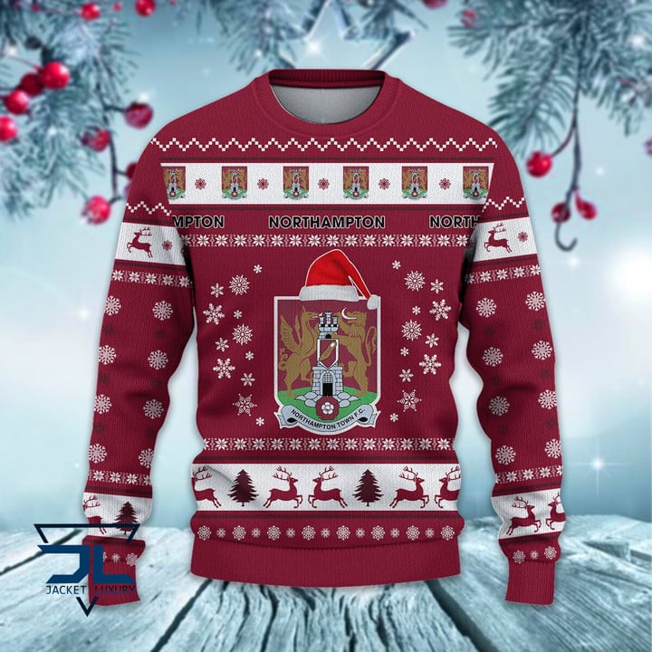 Northampton Town F.C santa hat ugly christmas sweater