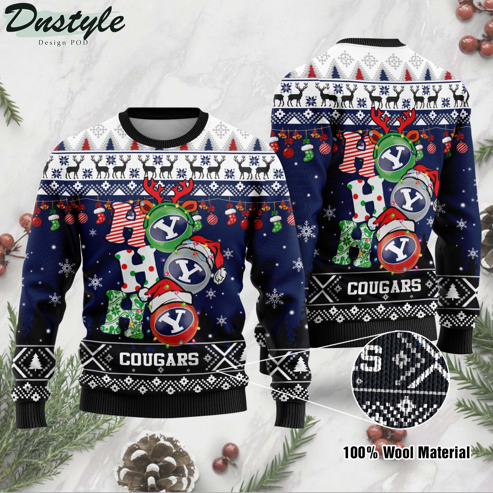 Auburn Tigers NCAA Ho Ho Ho Ugly Wool Sweater