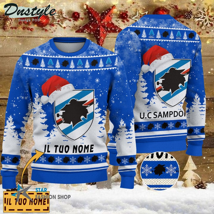 U.C. Sampdoria il tuo nome brutto maglione natalizio