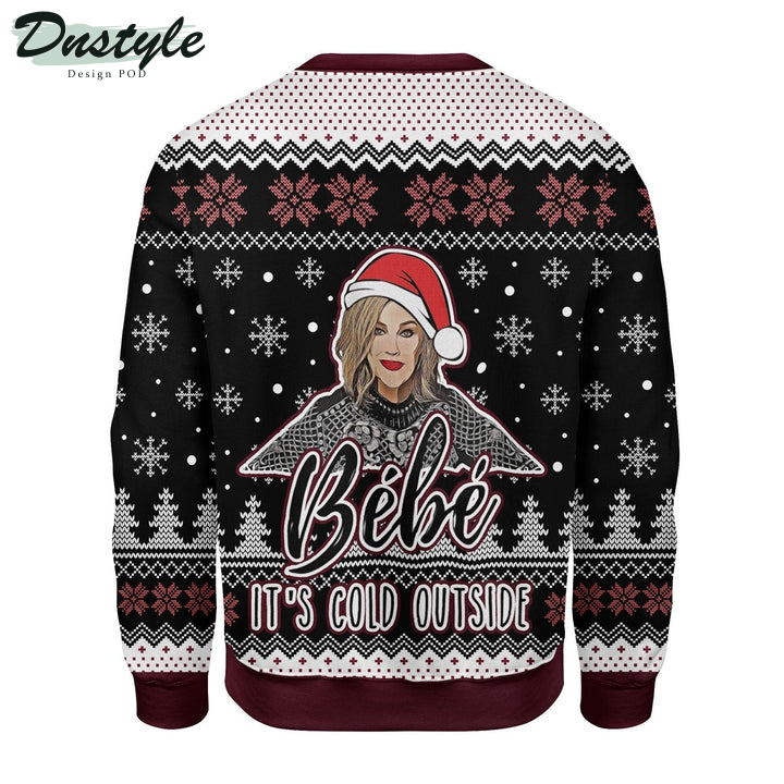Schitts Creek Bebe It's Cold Outside Black Ugly Christmas Sweater 4