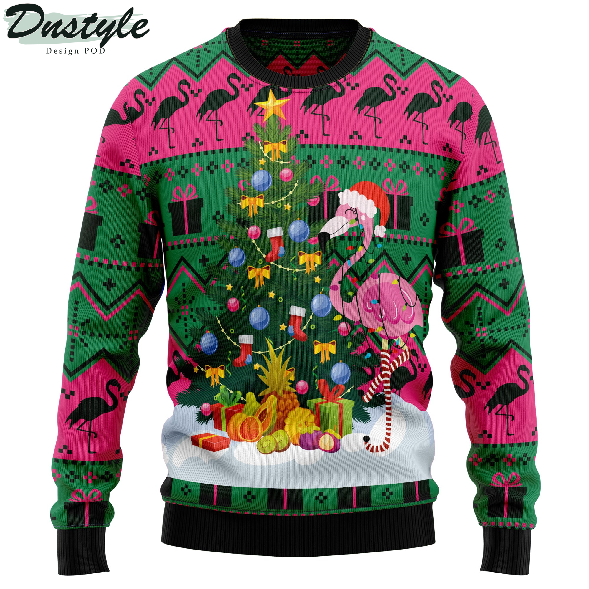 Flamingo Christmas Tree Ugly Sweater