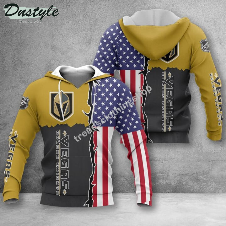 Vegas Golden Knights American Flag 3d Hoodie Tshirt