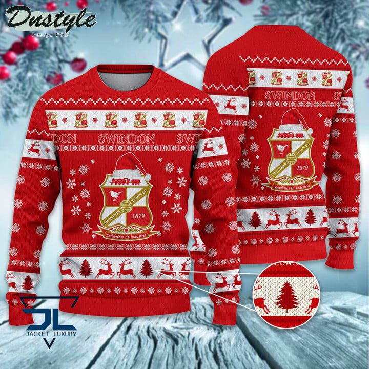 Swindon Town Santa Hat Ugly Christmas Sweater