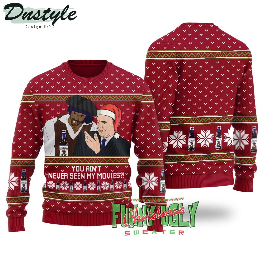 Samuel Jackson Beer You Aint Neva Seen My Movies Ugly Christmas Sweater