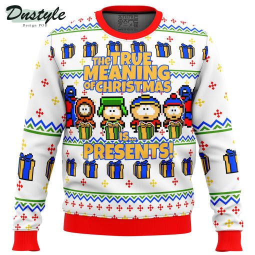 The True Meaning of Christmas Presents South Park Presents Ugly Christmas Sweater