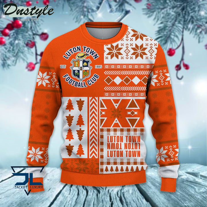 Luton Town F.C Christmas Pattern 2022 Ugly Wool Sweater