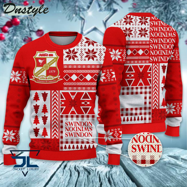 Swindon Town Christmas Pattern 2022 Ugly Wool Sweater