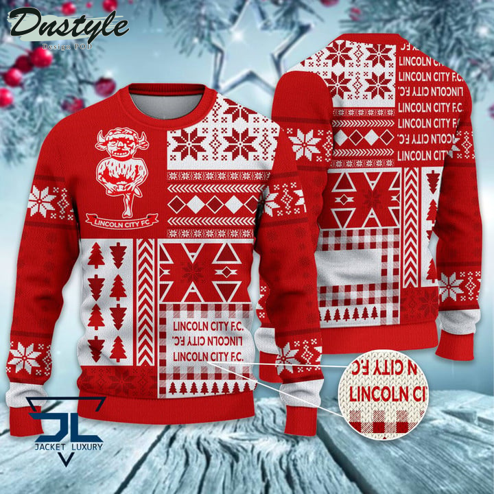 Lincoln City F.C Christmas Pattern 2022 Ugly Wool Sweater