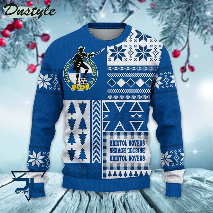 Bristol Rovers Christmas Pattern 2022 Ugly Wool Sweater