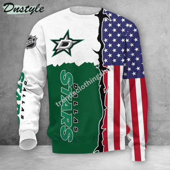 Dallas Stars American Flag 3d Hoodie Tshirt