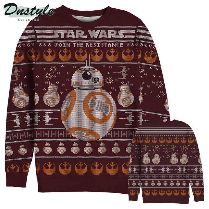Star Wars Join The Resistance BB-8 Ugly Christmas Sweater