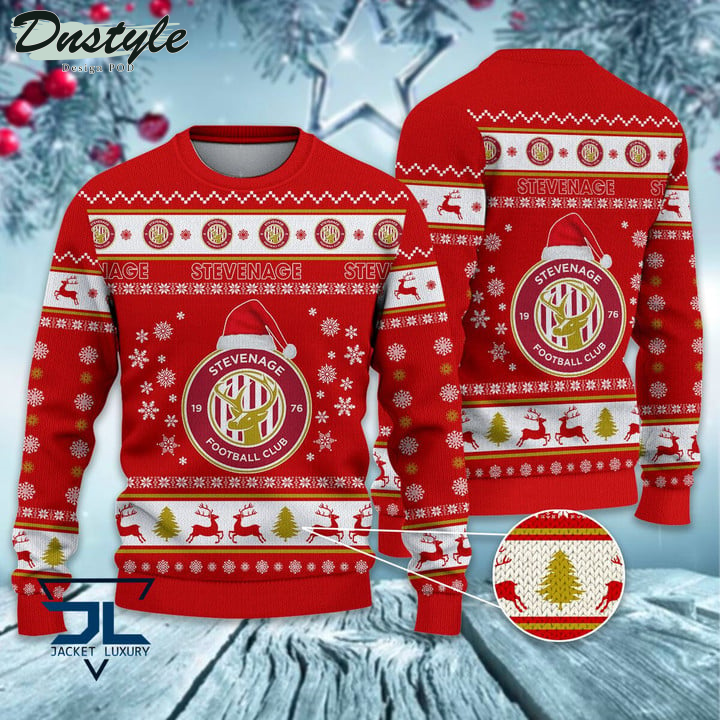 Stevenage Football Club Santa Hat Ugly Christmas Sweater
