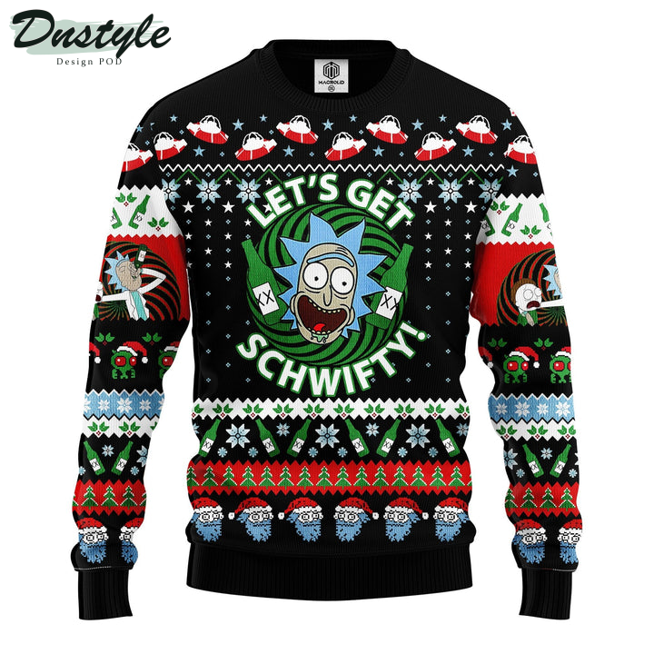 Rick And Morty Let's Get Schwifty Beer Black Ugly Christmas Sweater