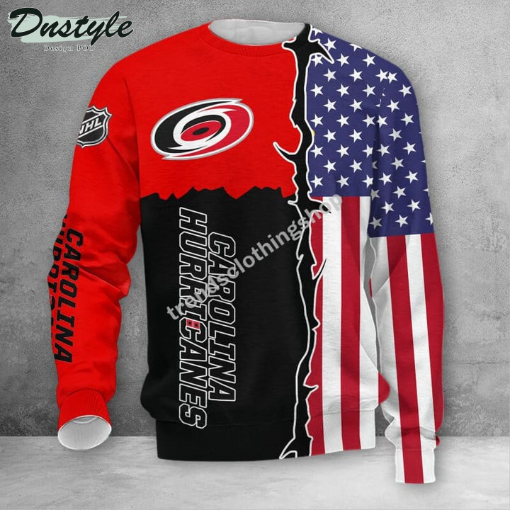 Carolina Hurricanes American Flag 3d Hoodie Tshirt