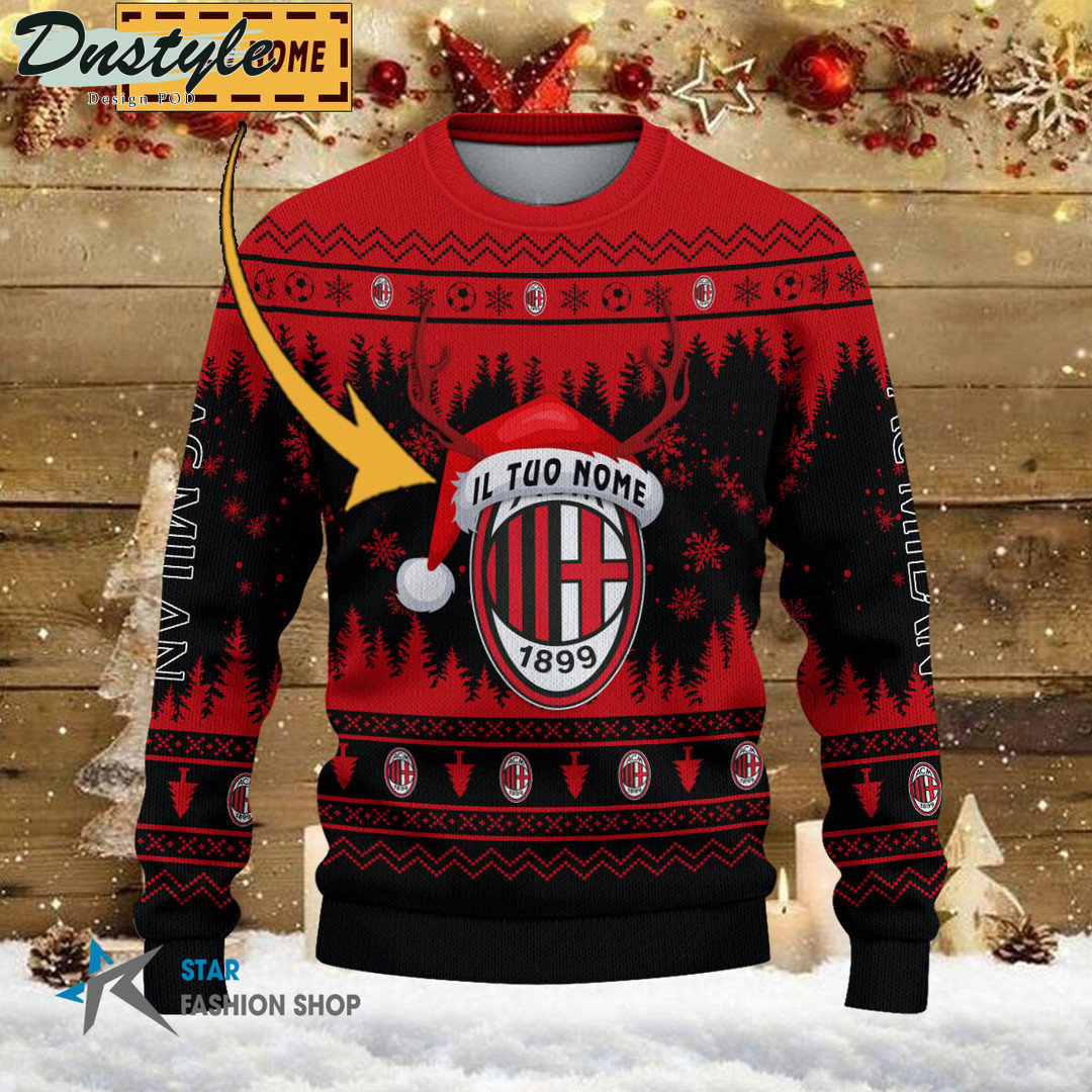 AC Milan il tuo nome brutto maglia natalizia