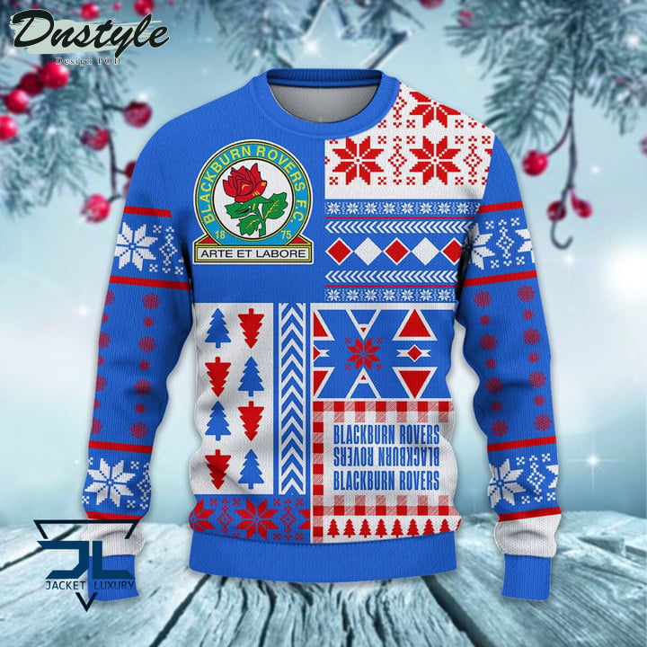 Blackburn Rovers Christmas Pattern 2022 Ugly Wool Sweater