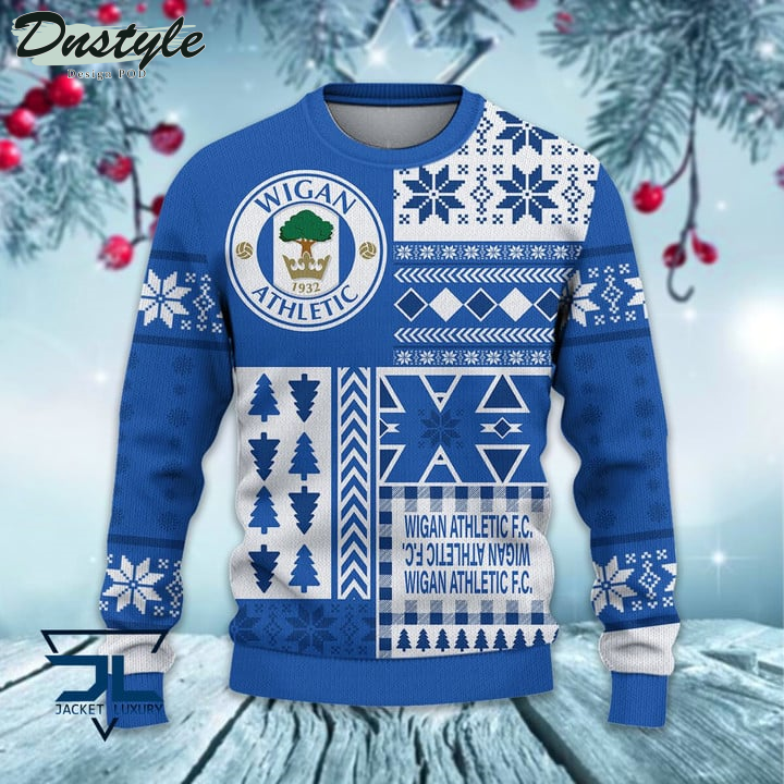 Wigan Athletic Christmas Pattern 2022 Ugly Wool Sweater