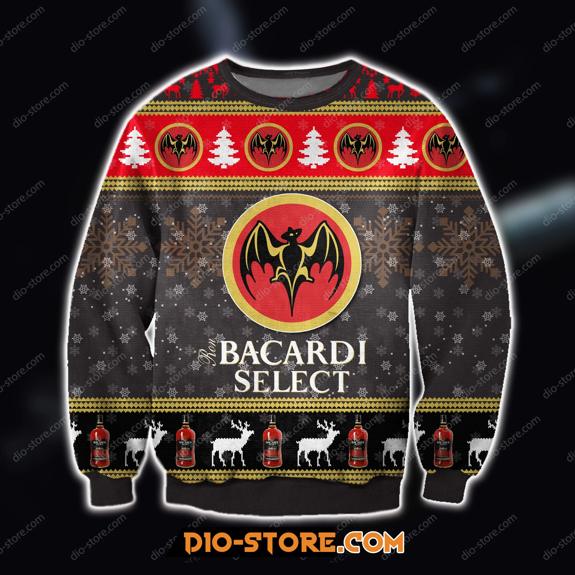 Bacardi Select Rum Wine Ugly Christmas Sweater
