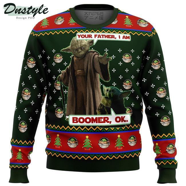 Star Wars Your Father I Am Boomer Ok Green Ugly Christmas Sweater
