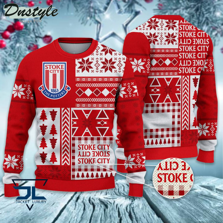 Stoke City F.C Christmas Pattern 2022 Ugly Wool Sweater