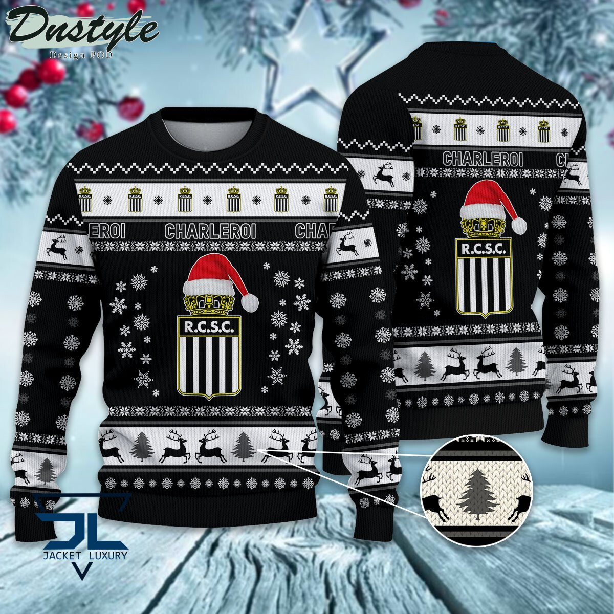 R. Charleroi S.C santa hat ugly christmas sweater
