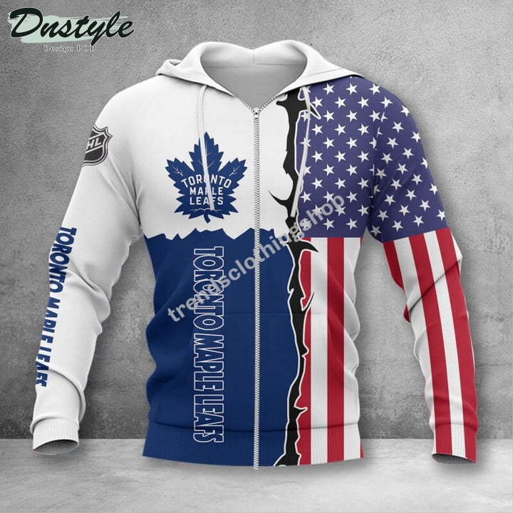 Toronto Maple Leafs American Flag 3d Hoodie Tshirt