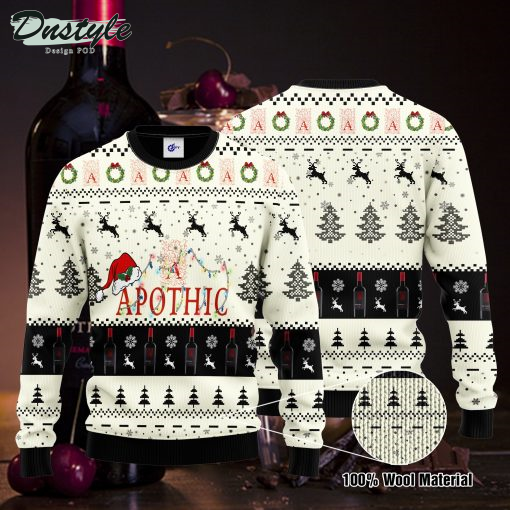 Apothic Wine Santa Hat Ugly Christmas Sweater