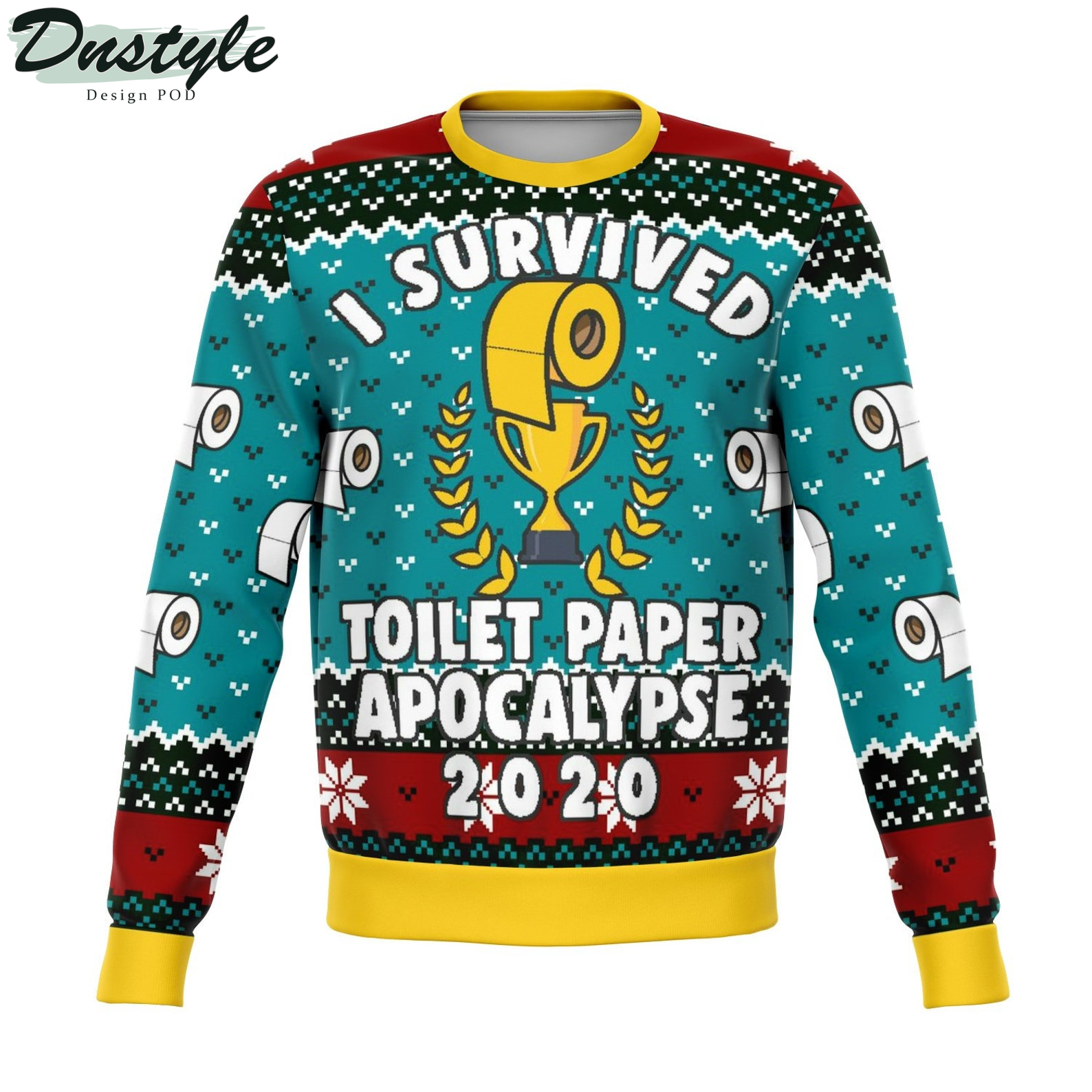 Survived Toilet Paper Apocalypse 2022 Ugly Christmas Sweater