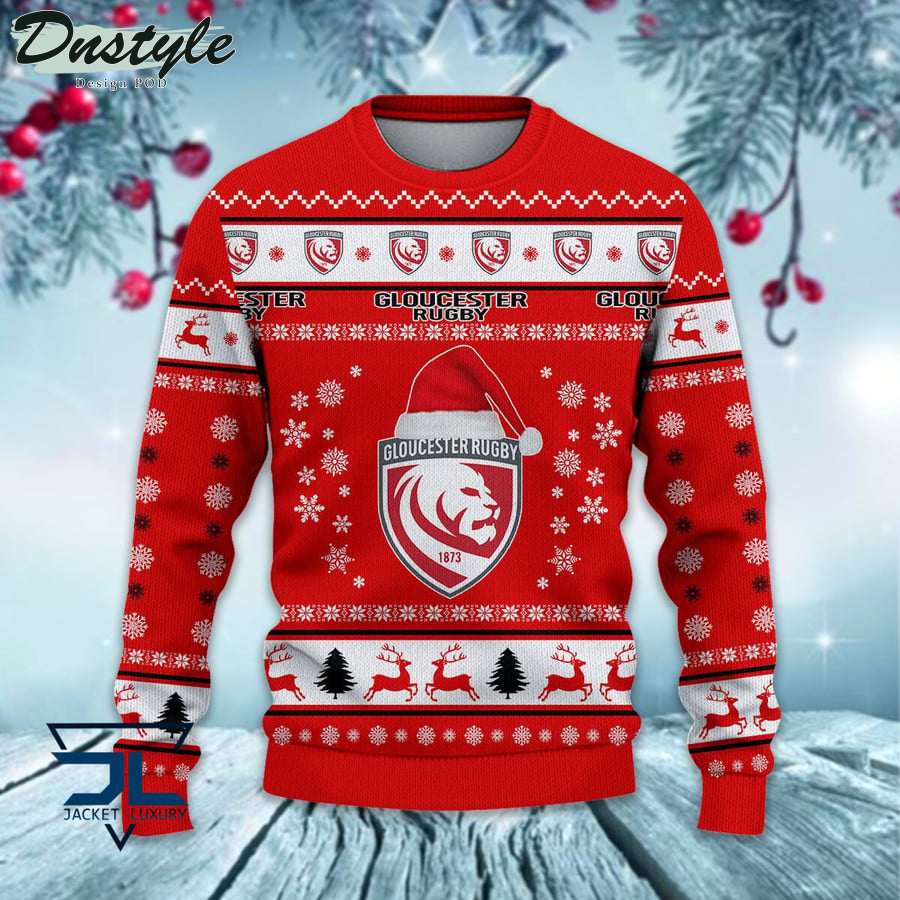 Gloucester Rugby ugly christmas sweater