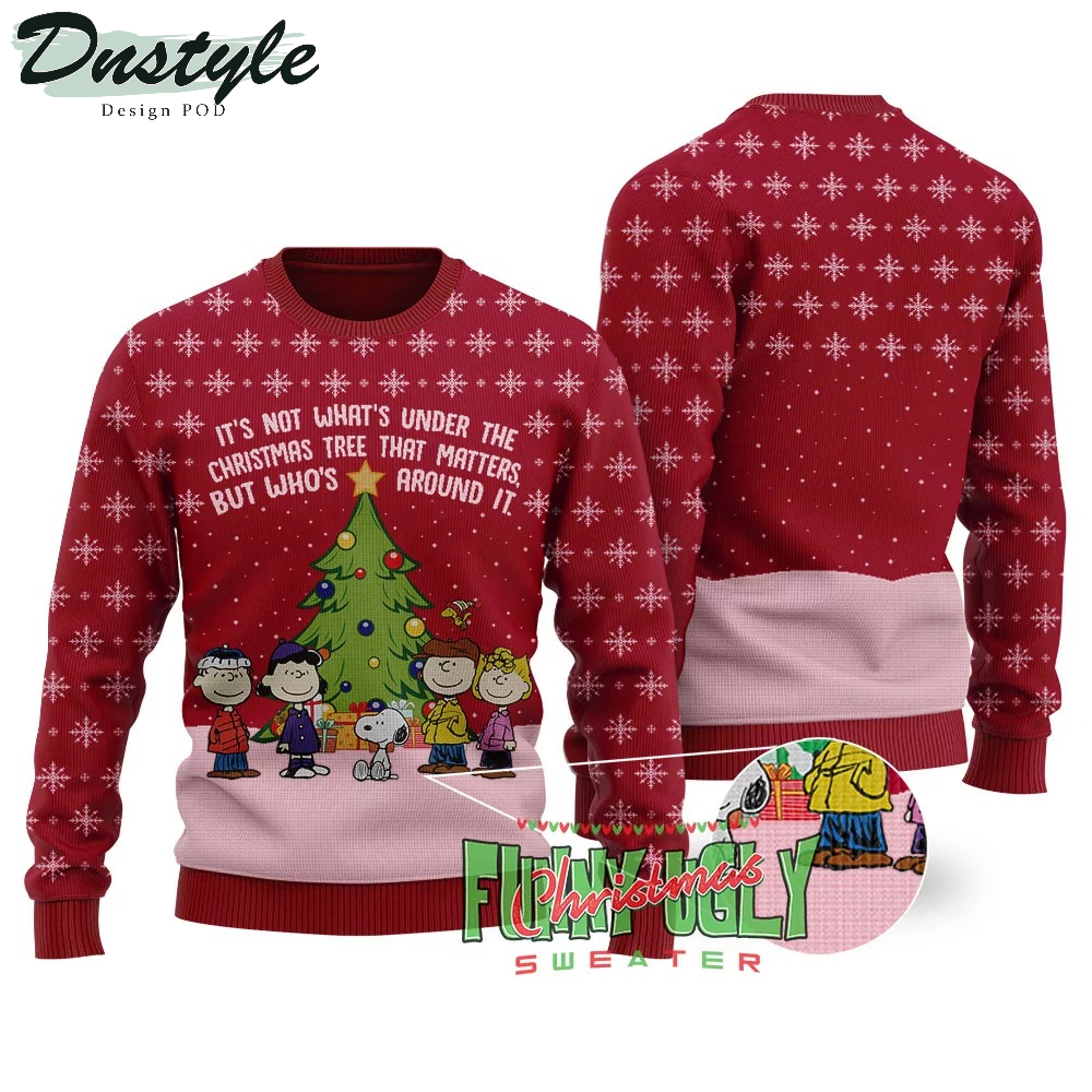 Friends Peanuts It's Not What's Under The Christmas Tree Ugly Sweater