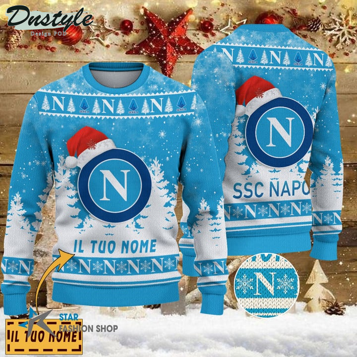 SSC Napoli il tuo nome brutto maglione natalizio