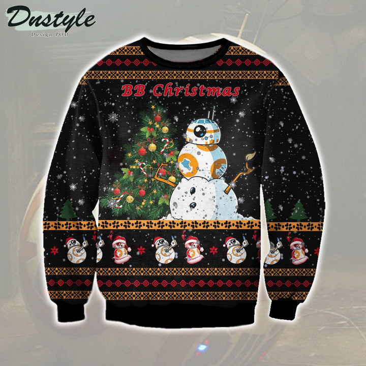 Star Wars BB Robot Dancing Snowflakes Black Ugly Christmas Sweater
