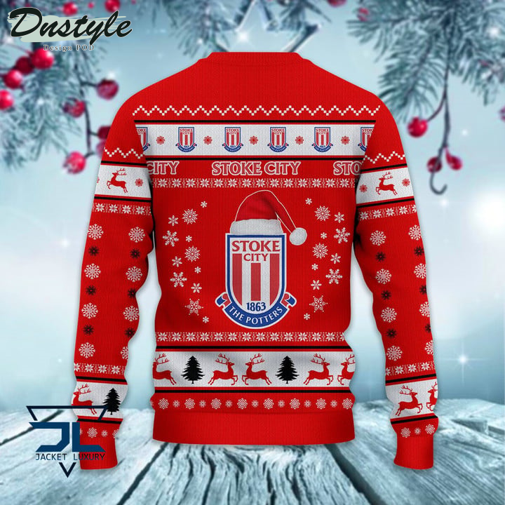 Stoke City F.C Santa Hat Ugly Christmas Sweater