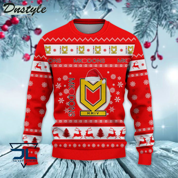 Milton Keynes Dons Santa Hat Ugly Christmas Sweater